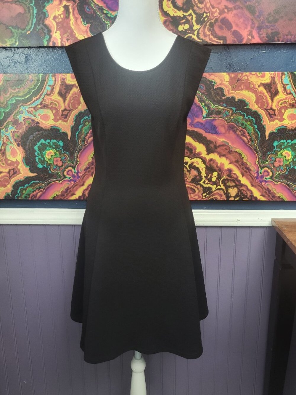 Everly ~ Sz L ~ Black Fit and Flare Dress ~ Excellent Condition